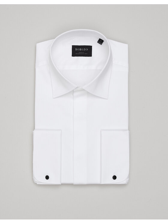 Borgio Borgio Koszula mozza Biały Slim Fit