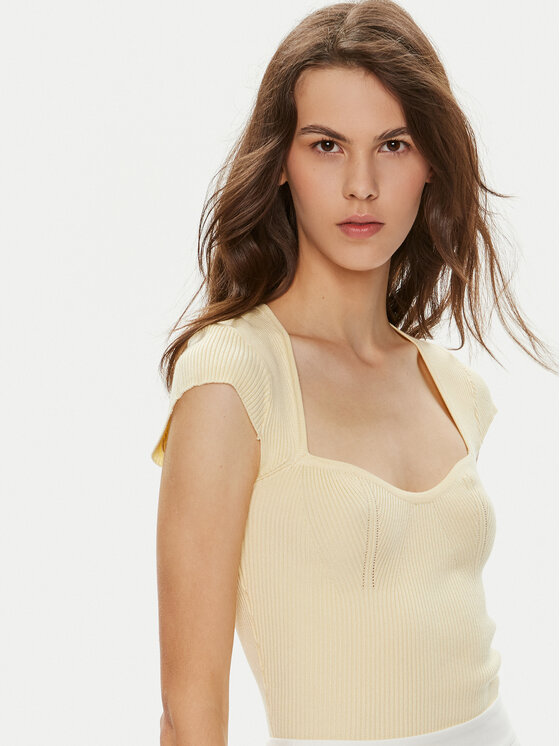 Gina Tricot Gina Tricot Majica 22212 Žuta Slim Fit