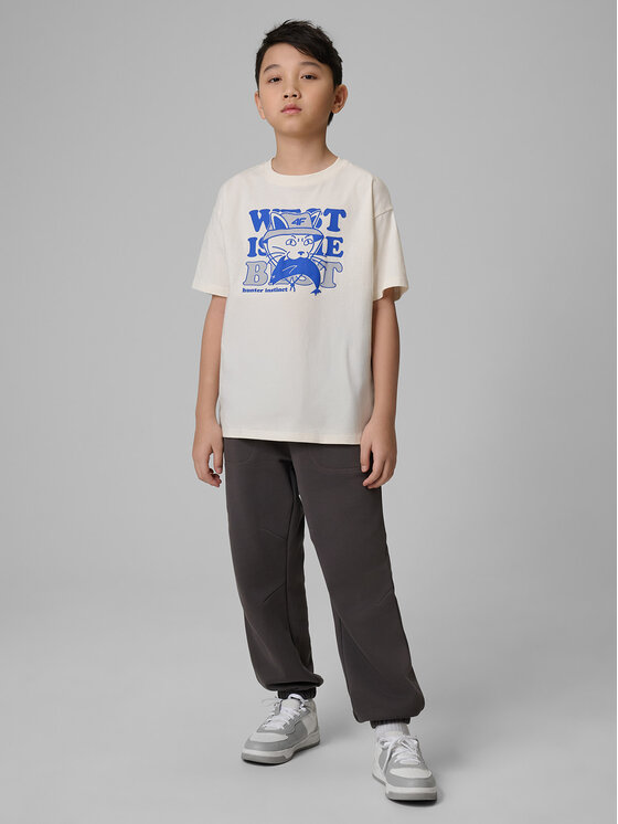 4F 4F T-Shirt HIKING TRIP Biały Loose Fit