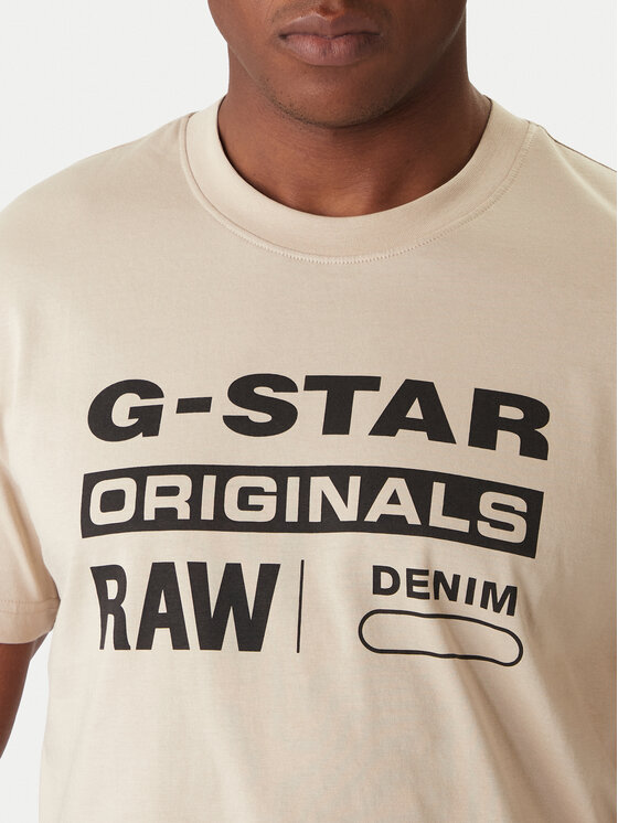 G-Star Raw G-Star Raw Тишърт Originals D25969-C506 1214 Бежов Regular Fit