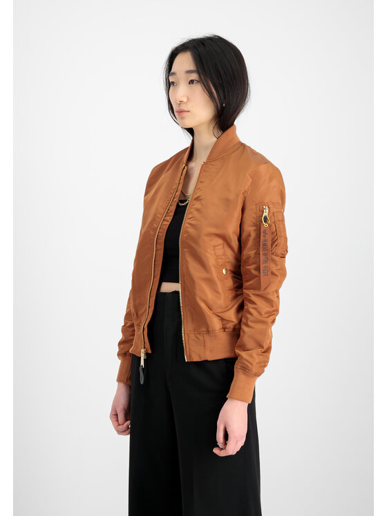 Alpha Industries Alpha Industries Kurtka bomber MA-1 VF Light Bomber Jacket Women Brązowy Slim Fit