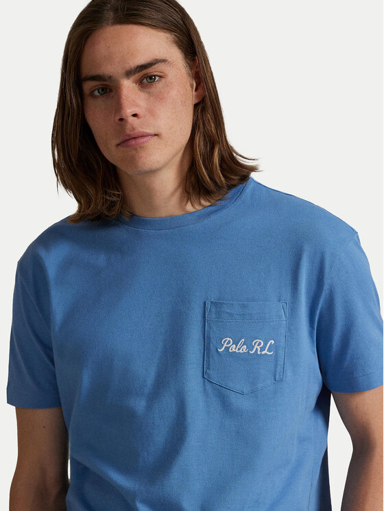 Polo Ralph Lauren Polo Ralph Lauren Majica 710P00084001 Modra Custom Slim Fit
