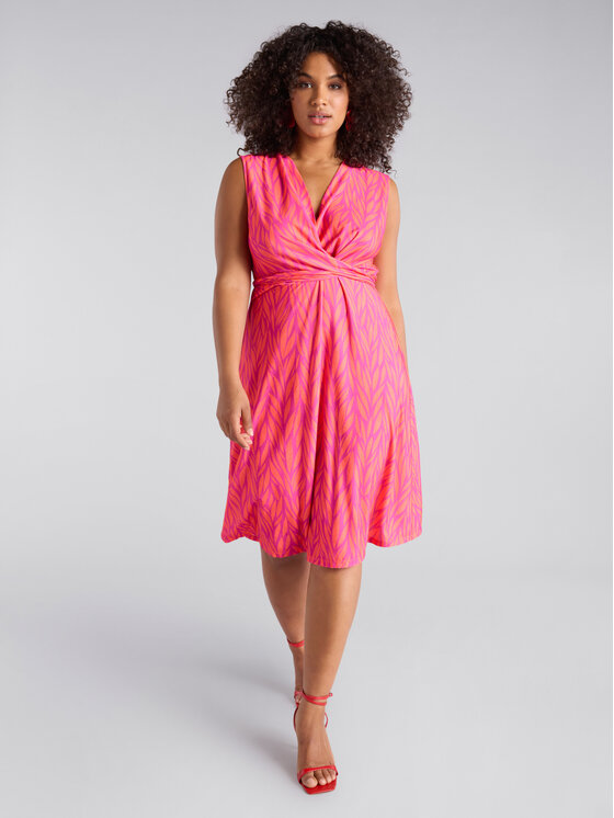 Fiorella Rubino Fiorella Rubino Vestito da giorno 7463L001144N0S9 Rosa Slim Fit