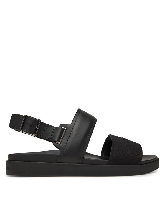 Calvin Klein Sandále Back Strap W/ Buckle Logo HM0HM01742 Čierna