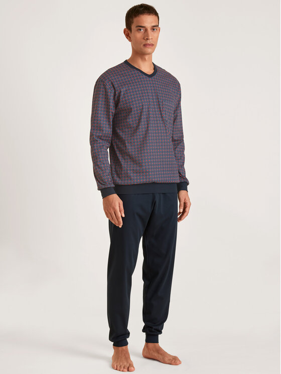 Calida Calida Pyžamo 42689 Tmavomodrá Regular Fit
