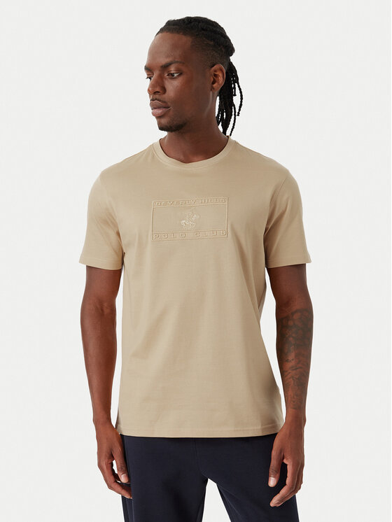 Beverly Hills Polo Club Beverly Hills Polo Club Tricou P-FW26M-TS1536 Bej Regular Fit