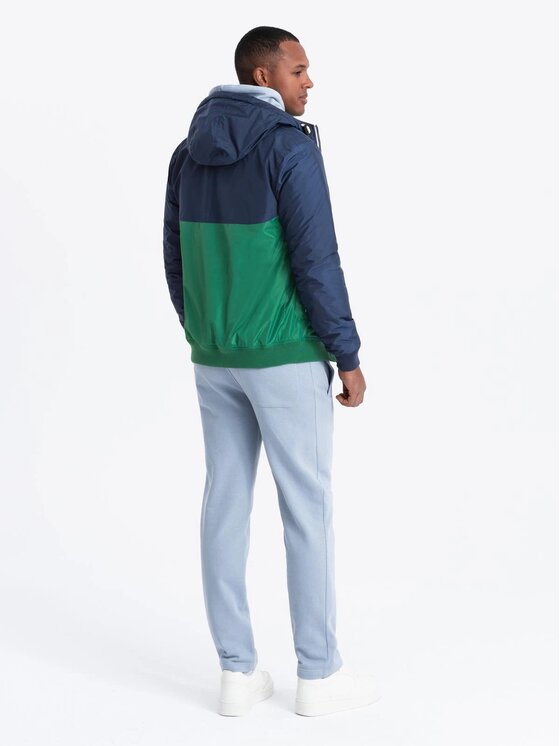 Ombre Ombre Kurtka przejściowa OM-JANP-0194 Zielony Regular Fit