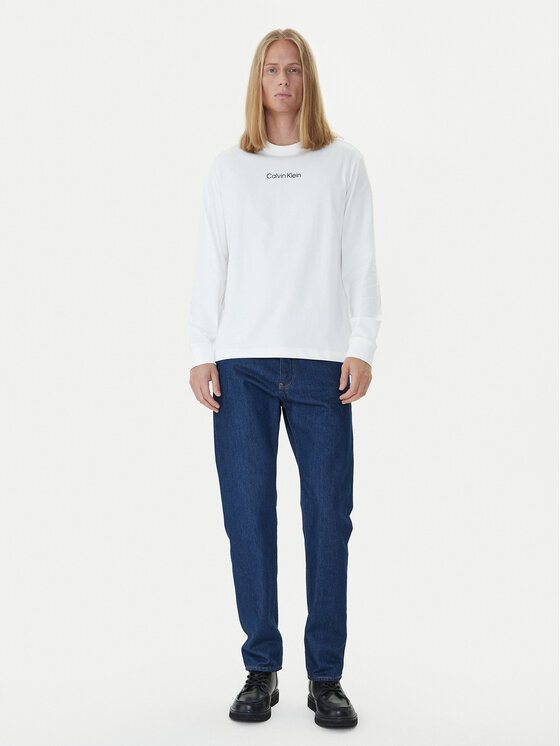 Calvin Klein Calvin Klein S dlhými rukávmi Standard Logo LV04LD232G Biela Relaxed Fit