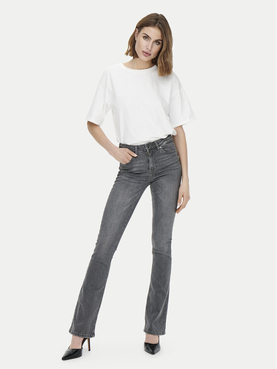 ONLY ONLY Jeansy Blush 15233721 Szary Flared Fit