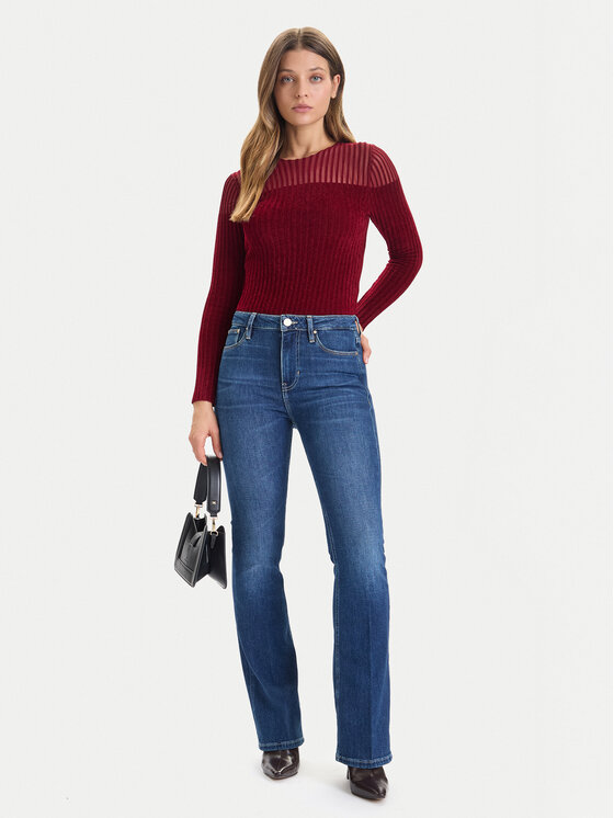 Guess Guess Jeans hlače W5BA0L D4U5A Modra Flare Fit