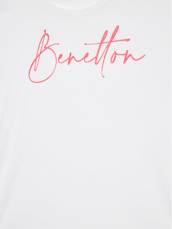 United Colors Of Benetton United Colors Of Benetton T-krekls 3I1XC10C0 Balts Regular Fit