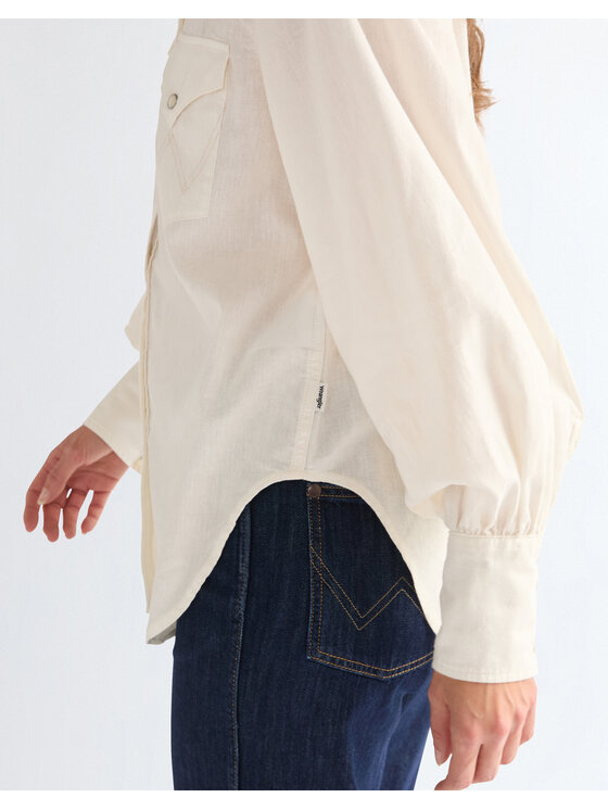 Wrangler Wrangler Koszula EXAGGERATED WESTERN Biały Relaxed Fit