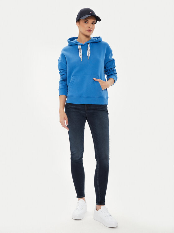 Tommy Jeans Tommy Jeans Džemperis Logo Drawcord DW0DW17794 Mėlyna Boxy Fit