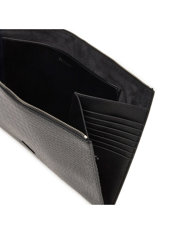 Calvin Klein Handtasche Ck Ring Clutch Croco K60K612180 Schwarz