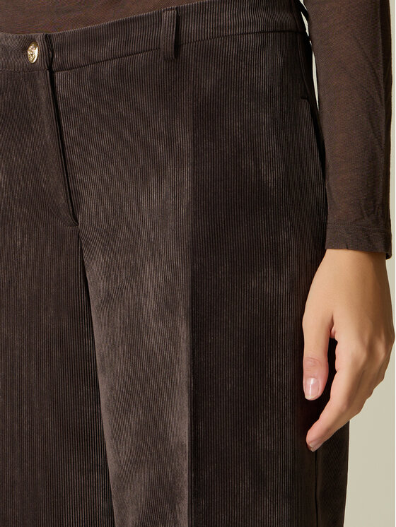 Oltre Oltre Spodnie materiałowe P064R009576N032 Brązowy Flared Fit