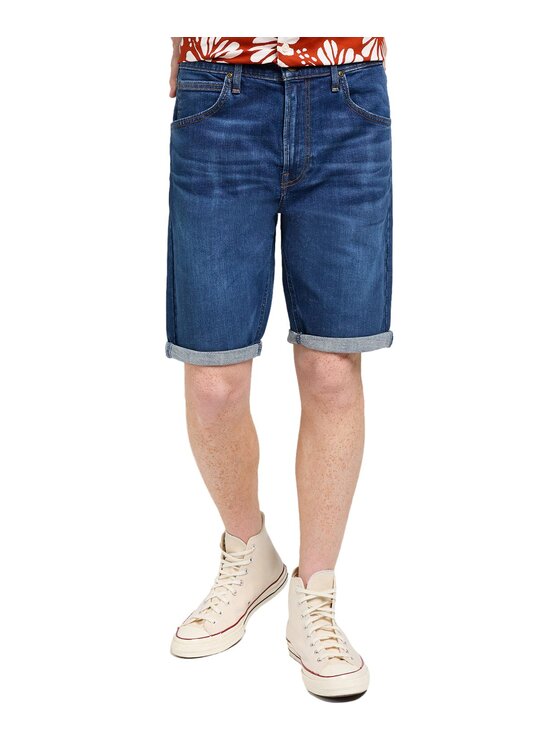 Lee Lee Szorty jeansowe 112350161 Niebieski Regular Fit