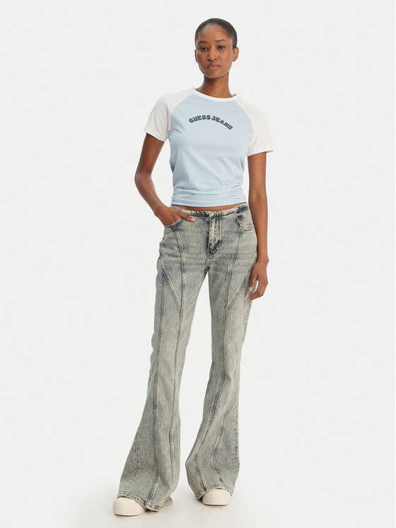 Guess Jeans Guess Jeans Tričko W6GIB0 J1314 Modrá Regular Fit