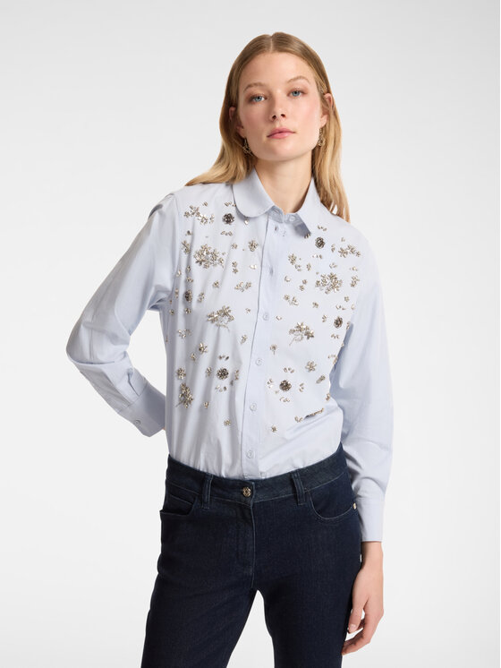 Elena Mirò Elena Mirò Camicia 5143P000198N004 Turchese Slim Fit
