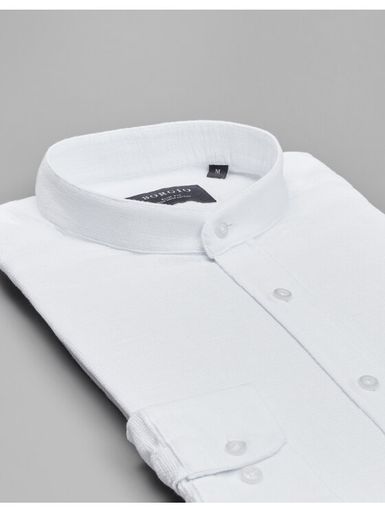 Borgio Borgio Koszula limido_00556 Biały Slim Fit