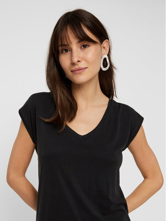 Pieces Pieces Тишърт 17095260 Черен Regular Fit