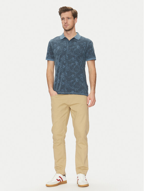 Blend Blend Тениска с яка и копчета 20718251 Син Regular Fit