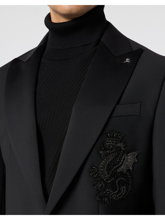 PHILIPP PLEIN PHILIPP PLEIN Marynarka 31389 Czarny Regular Fit