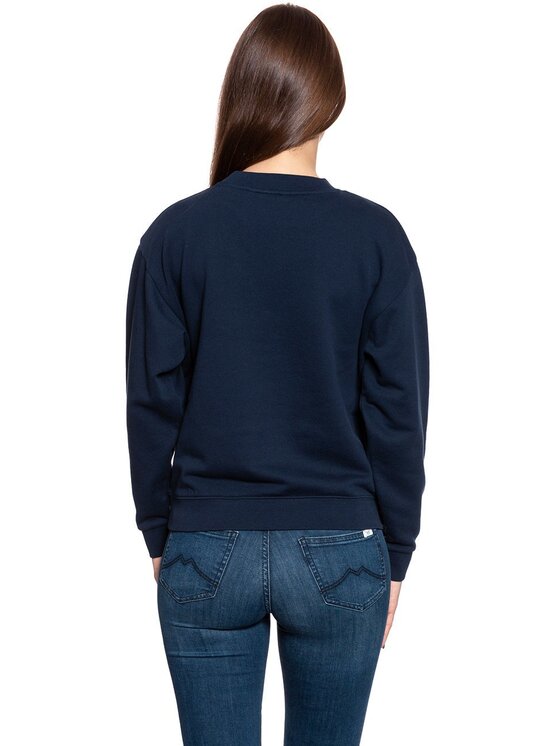 Wrangler Wrangler Bluza High Rib Retro Sweat; High Rib Retro Niebieski Regular Fit