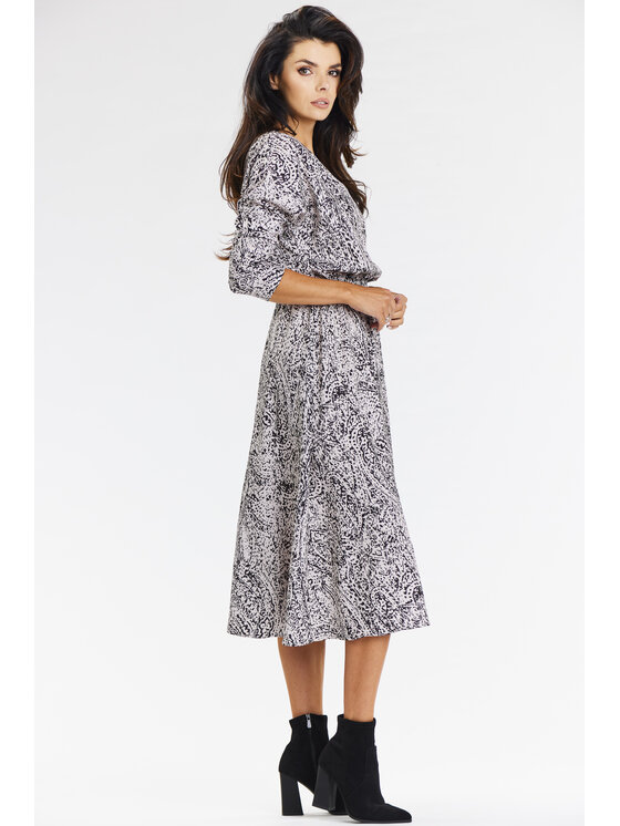 Awama Awama Sukienka letnia A666 Czarny Basic Fit
