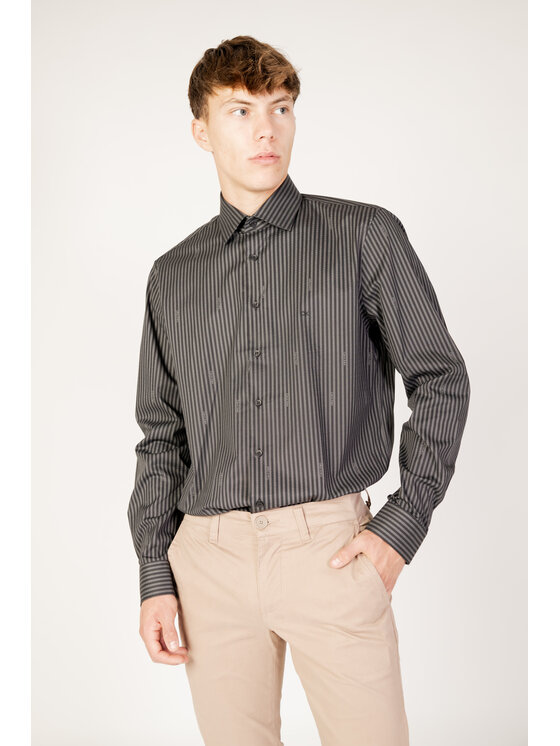 Calvin Klein Calvin Klein Camicia TWILL LOGO STRIPE FI Nero To Fit