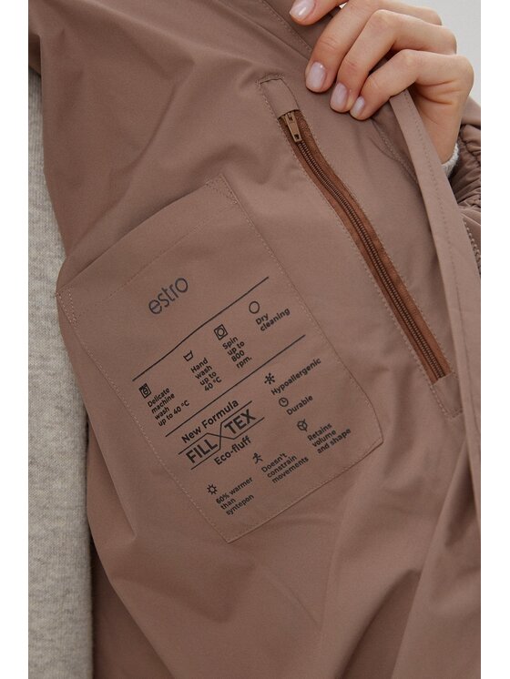 Estro Estro Μπουφάν γυναικείο ER00113903 Καφέ Oversize