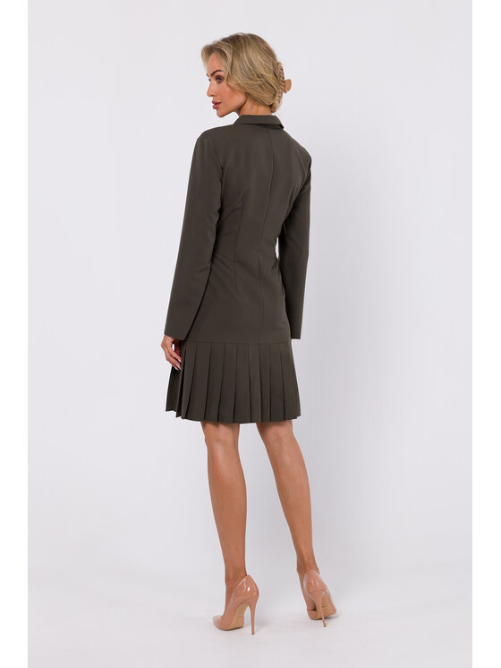 Made of Emotion Made of Emotion Koktejlové šaty M752 Zelená Modern Fit