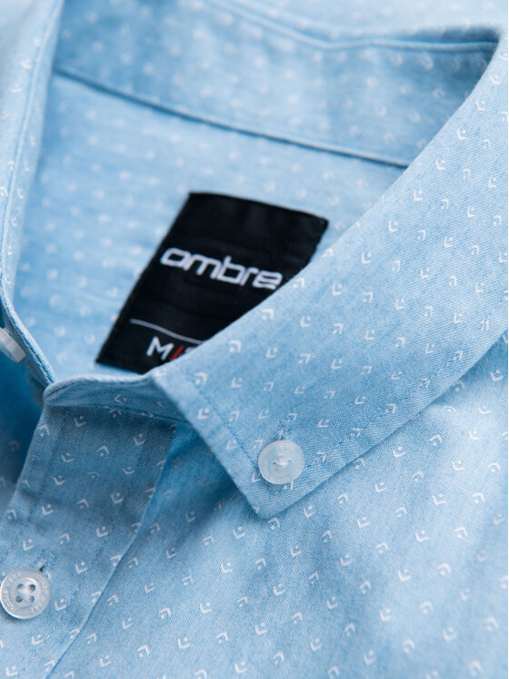 Ombre Ombre Košile K702 Světle modrá Regular Fit