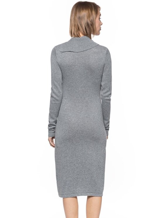 Tom Tailor Tom Tailor Sukienka codzienna LOVELY KNIT DRESS Szary Slim Fit