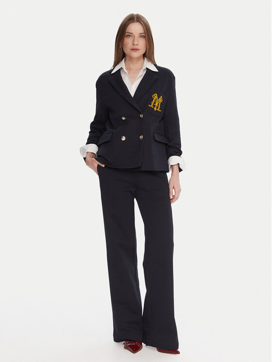 Maryley Maryley Παντελόνι φόρμας 25IB558/07BL Σκούρο μπλε Relaxed Fit
