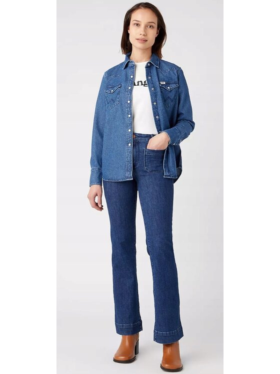 Wrangler Wrangler Jeansy Flare 623 Niebieski Flare Fit