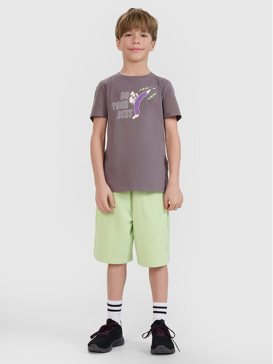 4F 4F Szorty sportowe TSHOM685 Zielony Oversize