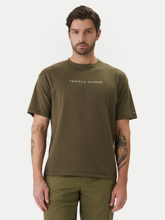 Tommy Hilfiger Tricou UM0UM03643 Kaki Regular Fit