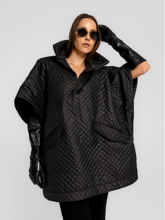 MANDRAGORA MANDRAGORA Pončo Lace Černá Slim Fit