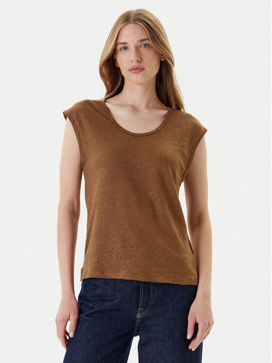 United Colors Of Benetton United Colors Of Benetton T-Shirt 37UJE16B1 Hnědá Regular Fit