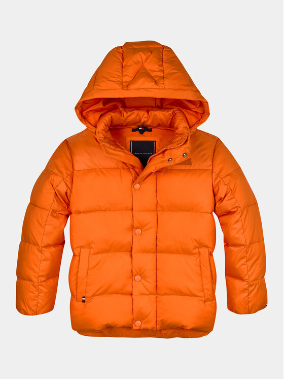 Tommy Hilfiger Tommy Hilfiger Пухено яке KB0KB09207 Оранжев Regular Fit