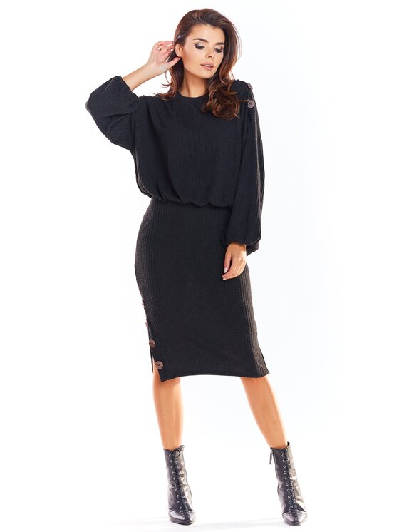 Awama Awama Spódnica A317 Czarny Basic Fit