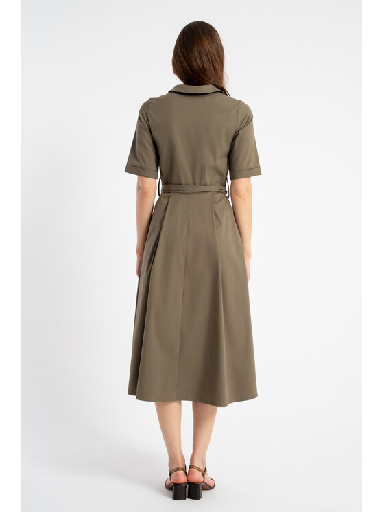 CLICK CLICK Každodenní šaty 70-847 Khaki Regular Fit
