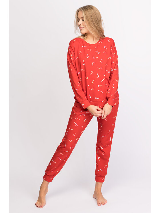 LaLupa LaLupa Piżama LA146 Czerwony Comfort Fit