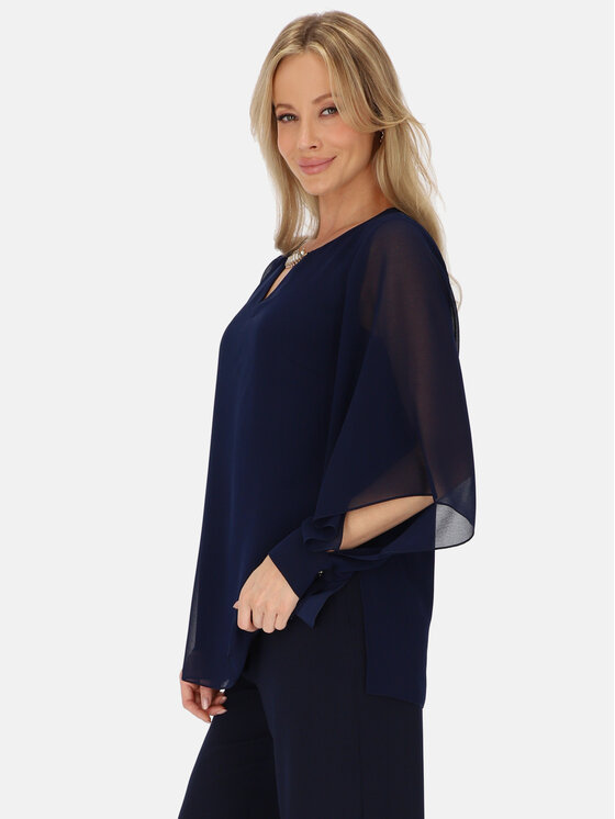 Potis & Verso Potis & Verso Bluzka Arina Granatowy Regular Fit