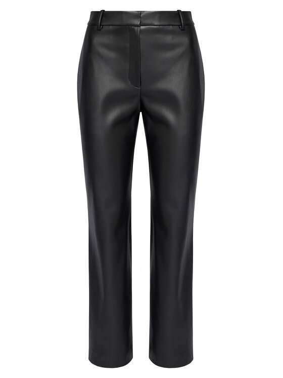 HUGO HUGO Kalhoty z imitace kůže Hamunelle-1 50546824 Černá Flare Fit