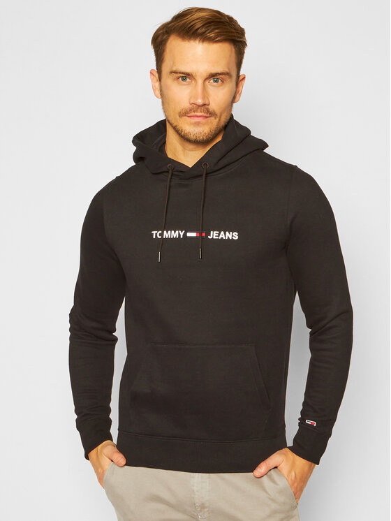 Tommy Jeans Džemperis Straight Logo DM0DM08474 Juoda Regular Fit • Modivo.lt