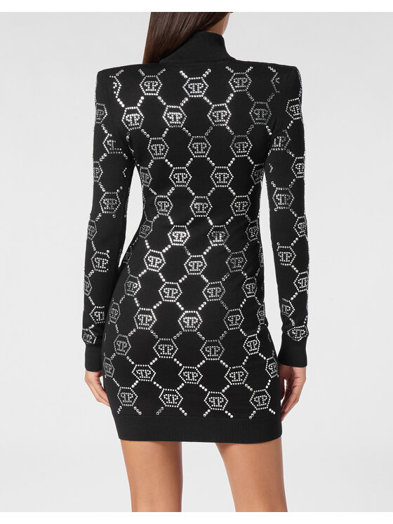 PHILIPP PLEIN PHILIPP PLEIN Večerní šaty 11551 Černá Fitted Fit