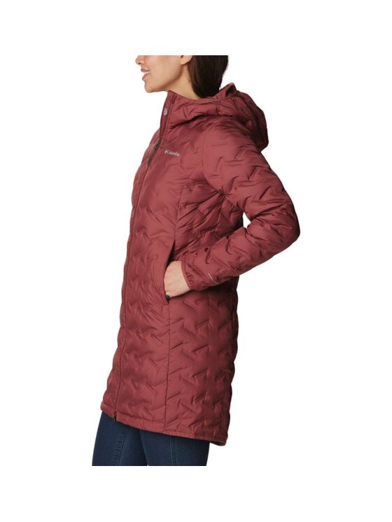 Columbia Columbia Kurtka zimowa Delta Ridge ong Down Jacket 1909254679 Bordowy Regular Fit