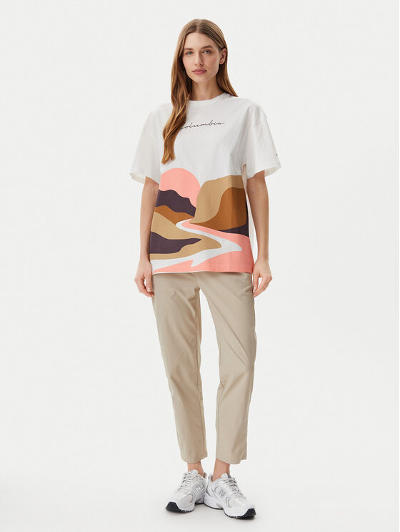 Columbia Columbia Tricou Rolling Bend™ Graphic 2120031 Alb Oversize