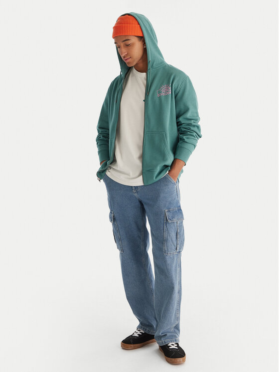 Quiksilver Quiksilver Majica dugih rukava Graphic Hood Zip EQYFT05133 Zelena Regular Fit
